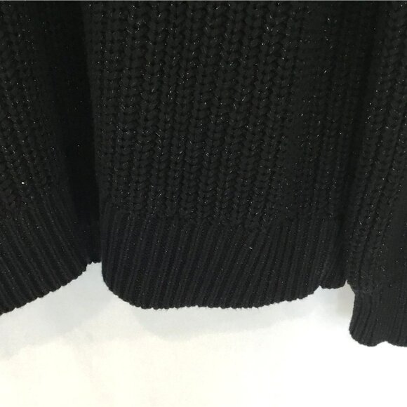 INC Heavy Turtleneck Sweater Metallic Flecks Bulky Knit Women's Size Large Black - Picture 6 of 11